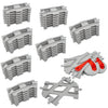 Koowants 47-Piece Train Track Set,Classic Railway Track with 30 Curved Tracks,14 Straight Tracks,2 Switch and 1 crossoverTracks-Compatible with All