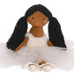 iscream Corps de Ballet Plush Allongé Ballerina with Glitter and Embroidered Accents for All Ages, Black Hair