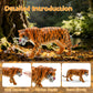 BOLZRA 65PCS Safari Animals Figures Toys, Realistic Plastic Jungle Zoo Wild Animals with Fence Building Blocks Storage Box Christmas Birthday Gift