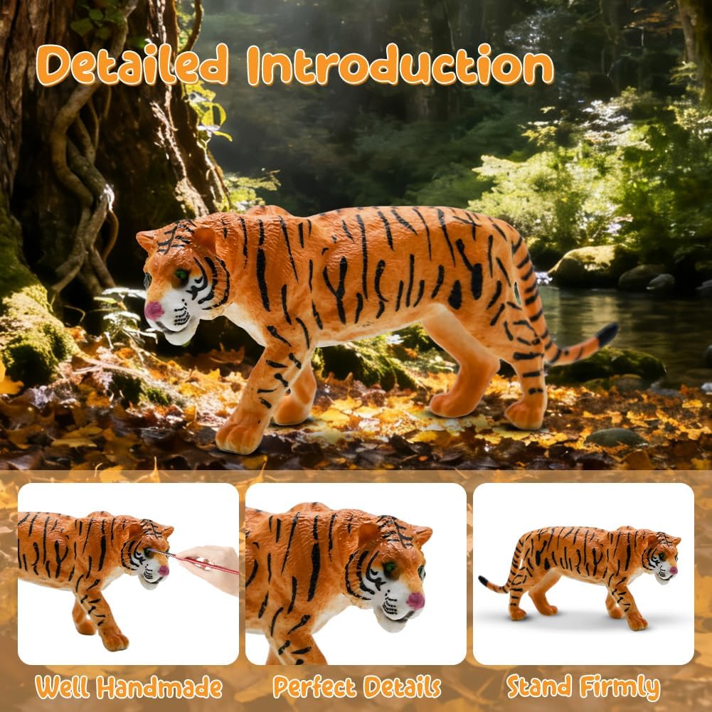 BOLZRA 65PCS Safari Animals Figures Toys, Realistic Plastic Jungle Zoo Wild Animals with Fence Building Blocks Storage Box Christmas Birthday Gift