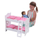 KidKraft KidKraft Wooden Lil' Doll Bunk Bed with Pink Butterfly Bedding Set, Furniture for 18-Inch Dolls - White,Gift for Ages 3+