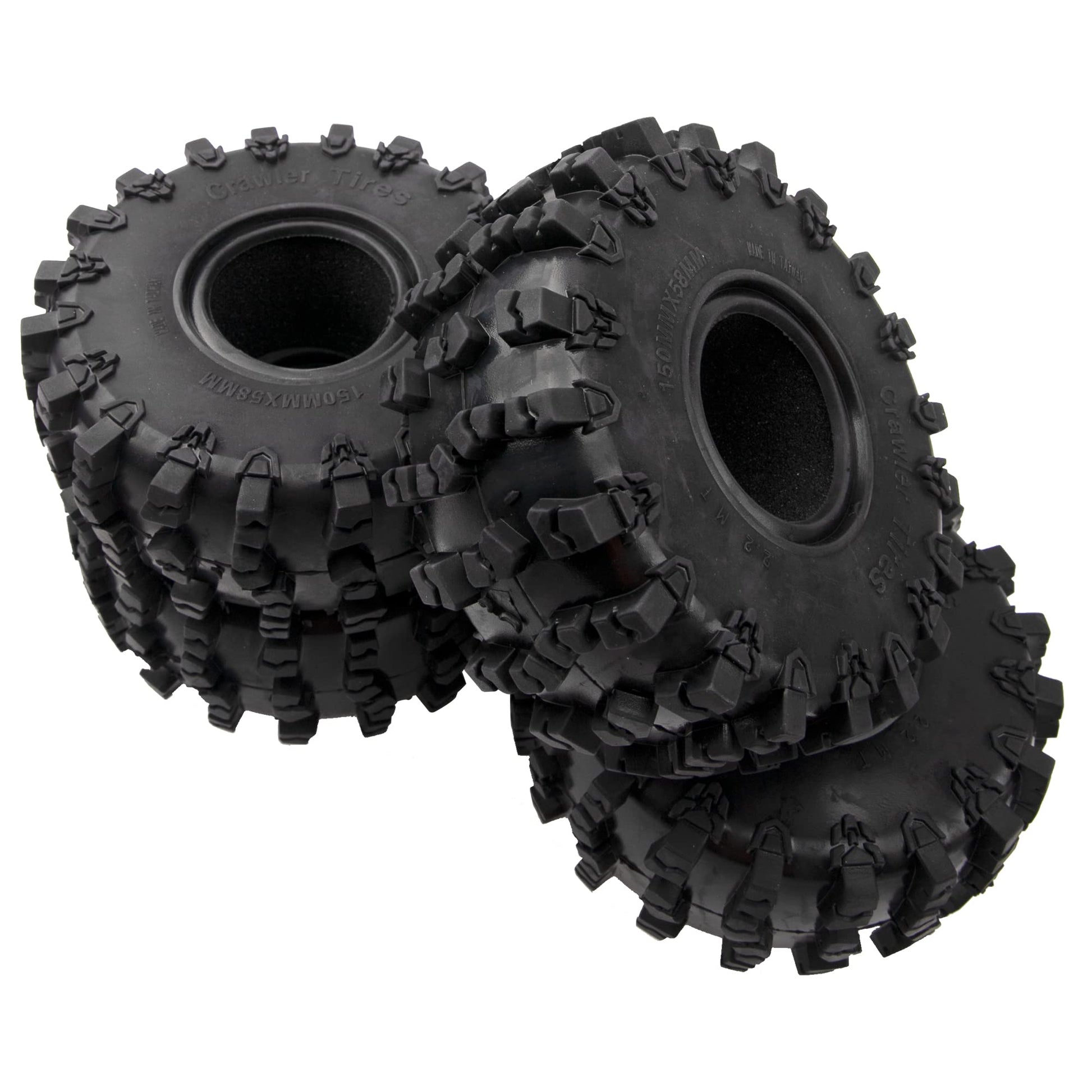 4Pcs ShareGoo Rubber 2.2" Crawler Mud Terrain Tires Super Grip Soft Tyre OD 148mm Compatible with Axial SCX10 90047 D90 TF2 Tamiya CC01 Traxxas TRX4