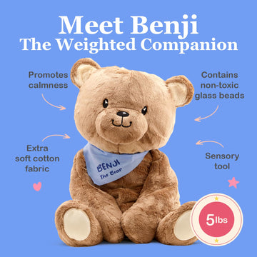 Lilly's Love Weighted Stuffed Animals for Adults & Kids - 5lb Calming Bear Plush for Anxiety, ADHD & Sensory | Machine Washable Weighted Stuffed