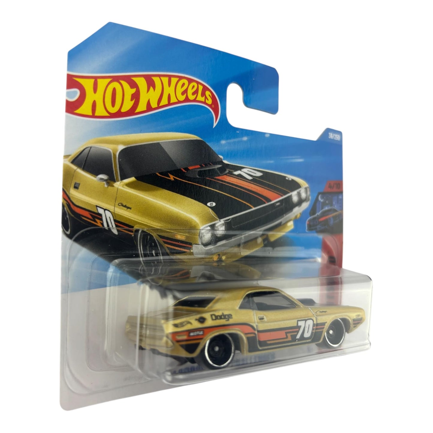 Hot Wheels '70 Dodge Hemi Challenger [Gold] Night Speed 4/10, 36/250, 1:64 Scale Diecast Toy Vehicle