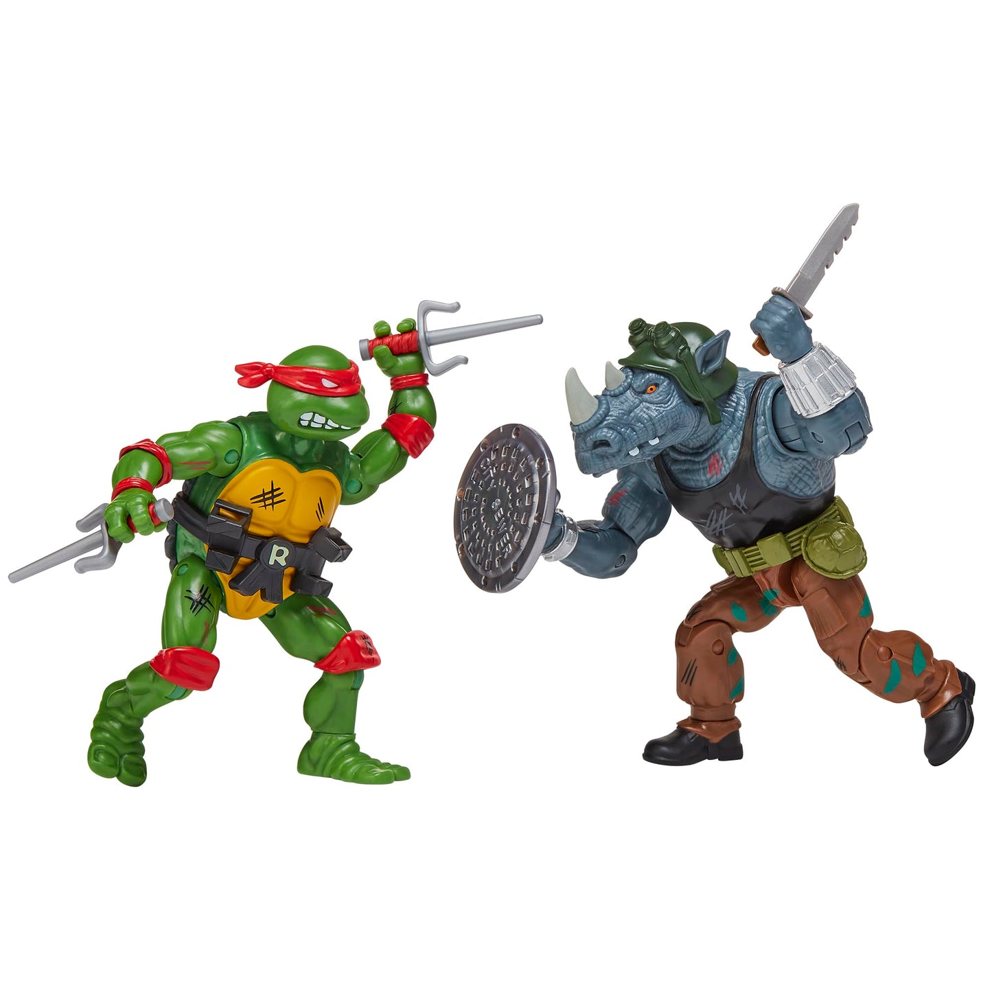 Teenage Mutant Ninja Turtles Classic Remastered Raph vs. Rocksteady 2-Pack by Playmates Toys