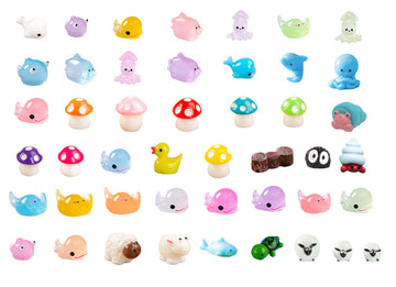 Mini Ocean Resin Animals, Aquarium Ornaments Decorations, Tiny Miniature Sea Animals Marine Miniature Animals for DIY Fish Tank/Easter Eggs/Christmas