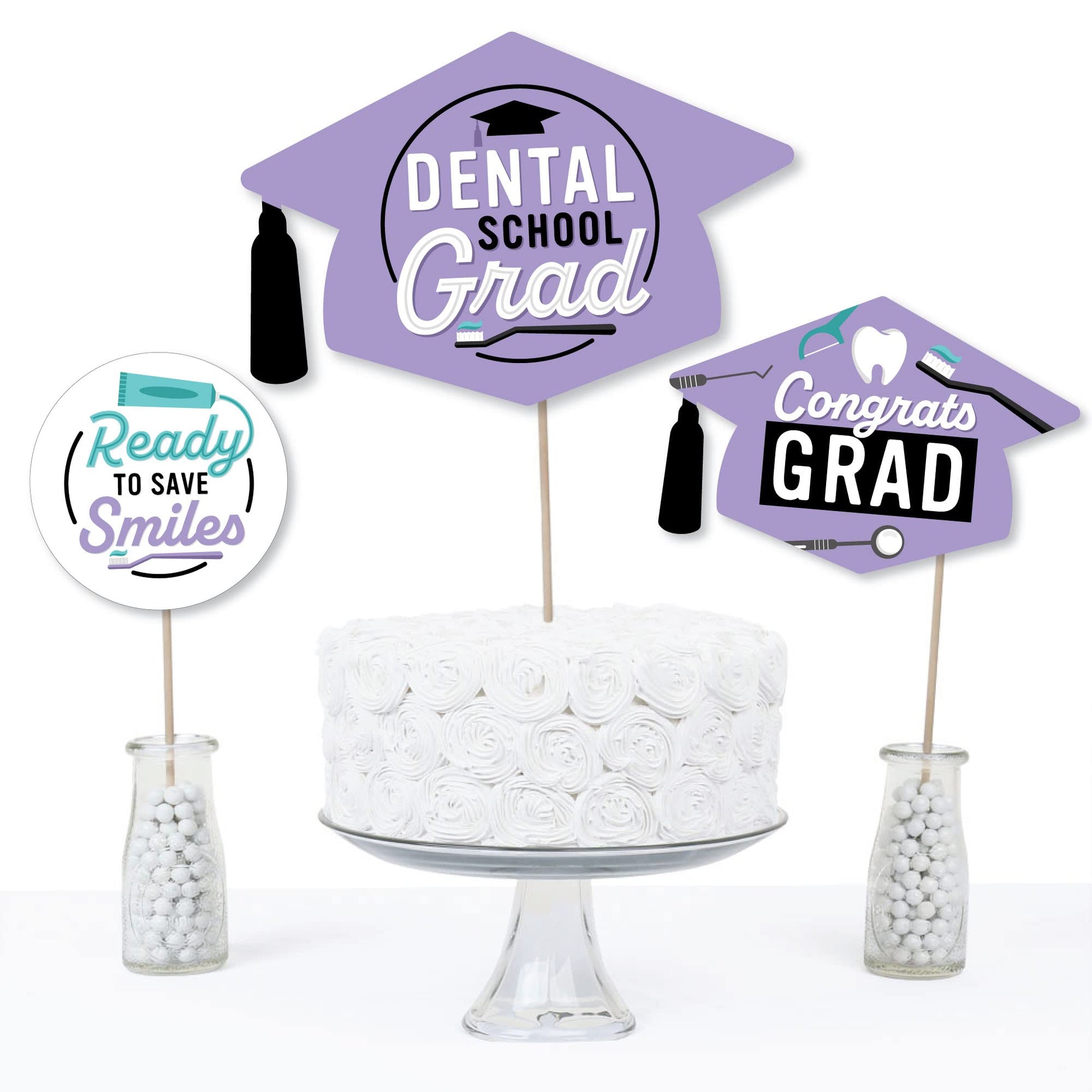 Big Dot of Happiness Dental School Grad - Dentistry and Hygienist Graduation Party Centerpiece Sticks - Table Toppers - Set of 15