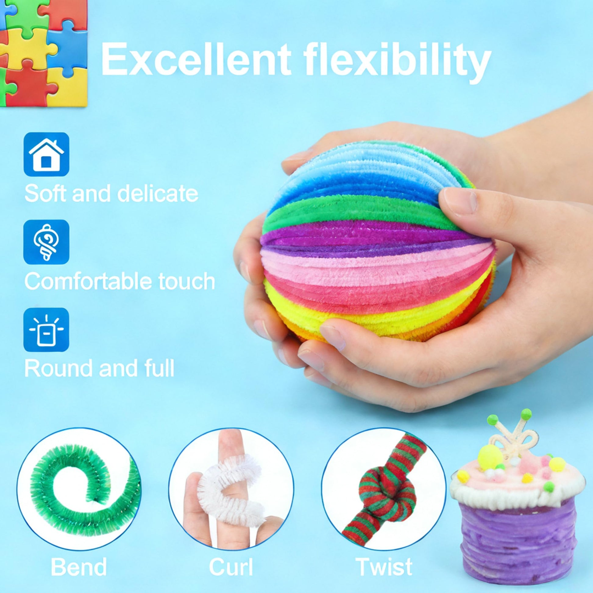 200 Pcs Pipe Cleaners for Crafts,20 Colors Chenille Stems 6mm x 12Inch,Soft Pipe Cleaners Bulk for Kids Art DIY Projects and School Classroom