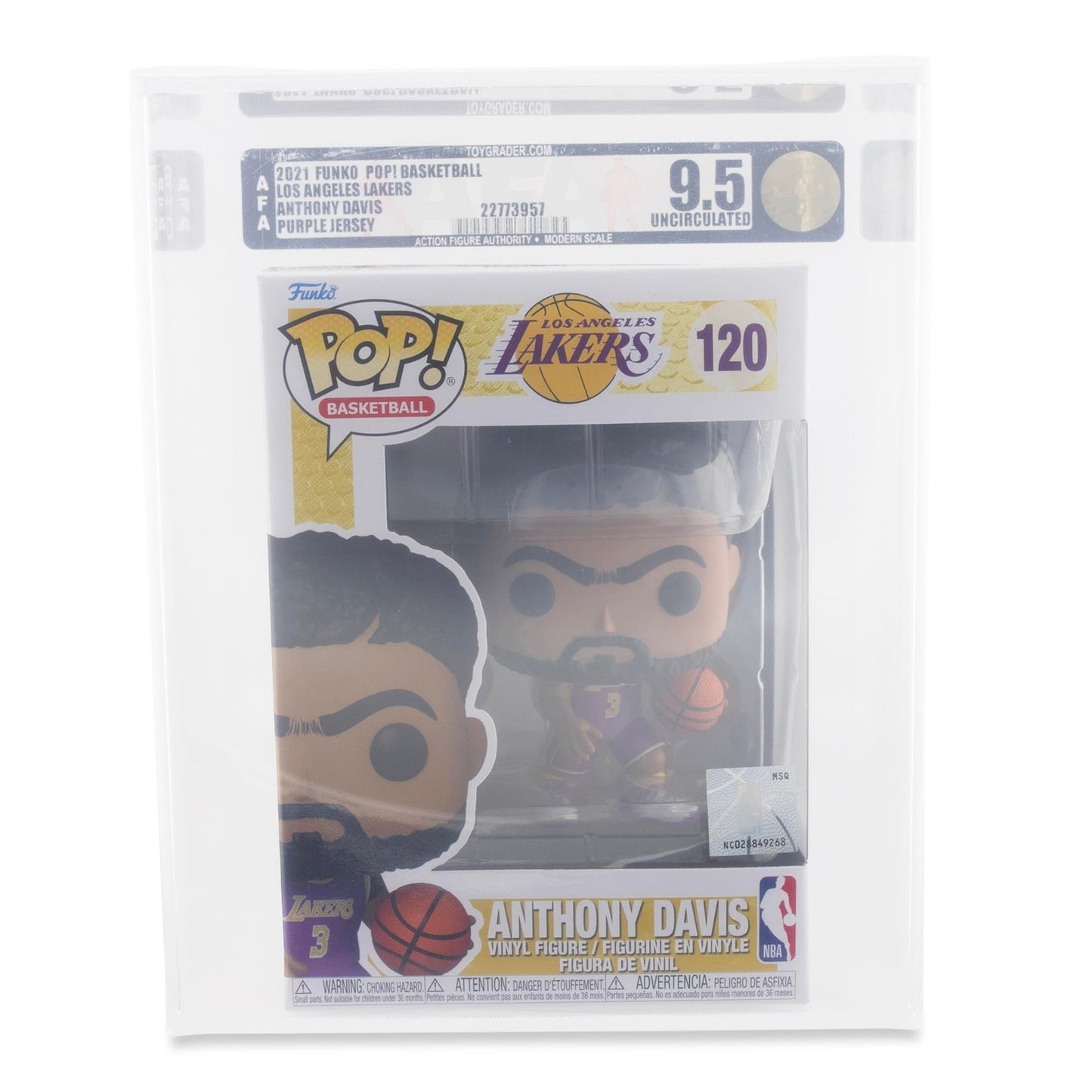 Funko NBA LA Lakers POP | Anthony Davis (Purple Jersey) | Rated AFA 9.5