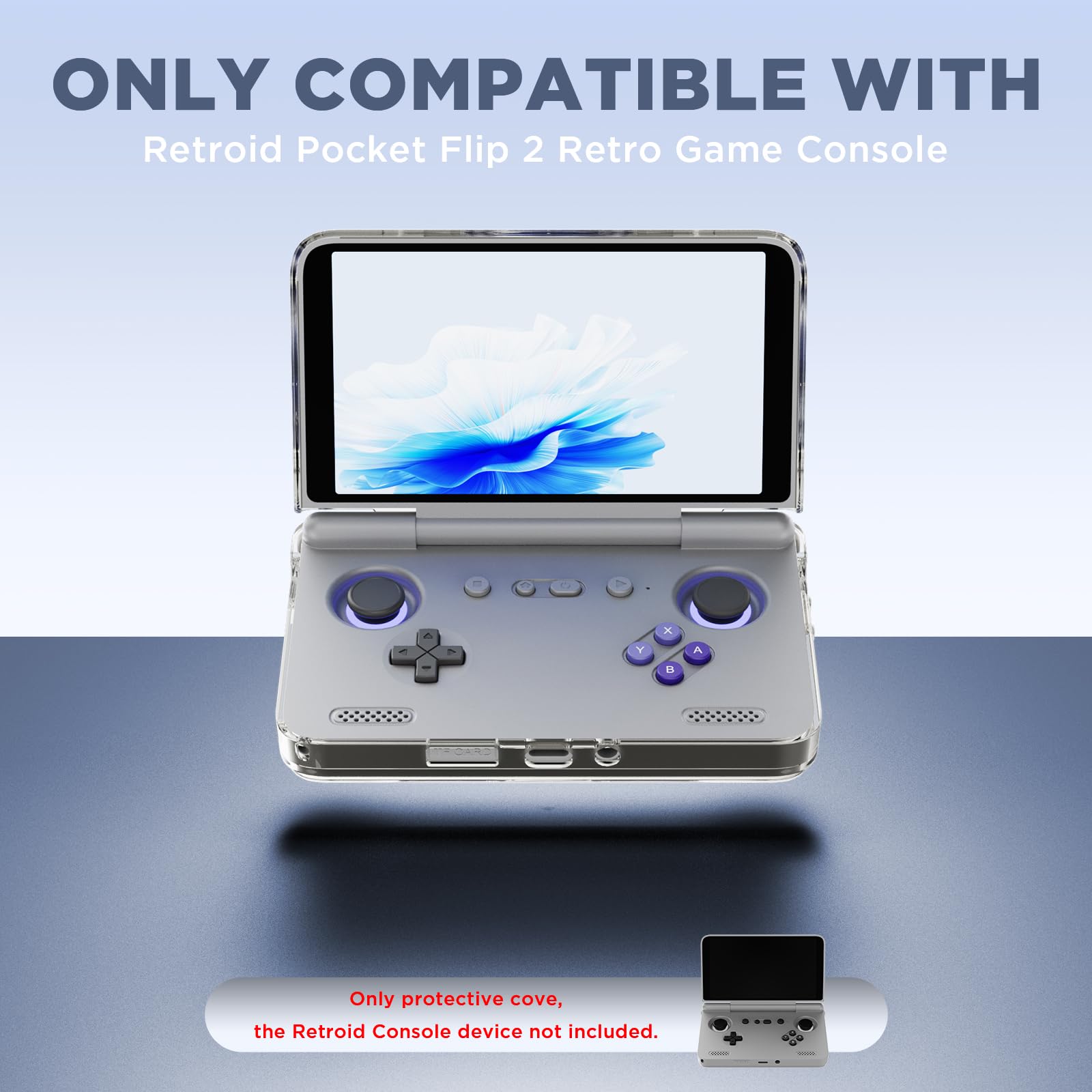 for Retroid Pocket Flip 2 Retro Game Console Protective Case,Clear TPU Cover Compatible with Retroid Pocket Flip 2,Shockproof Drop-Proof Game Console