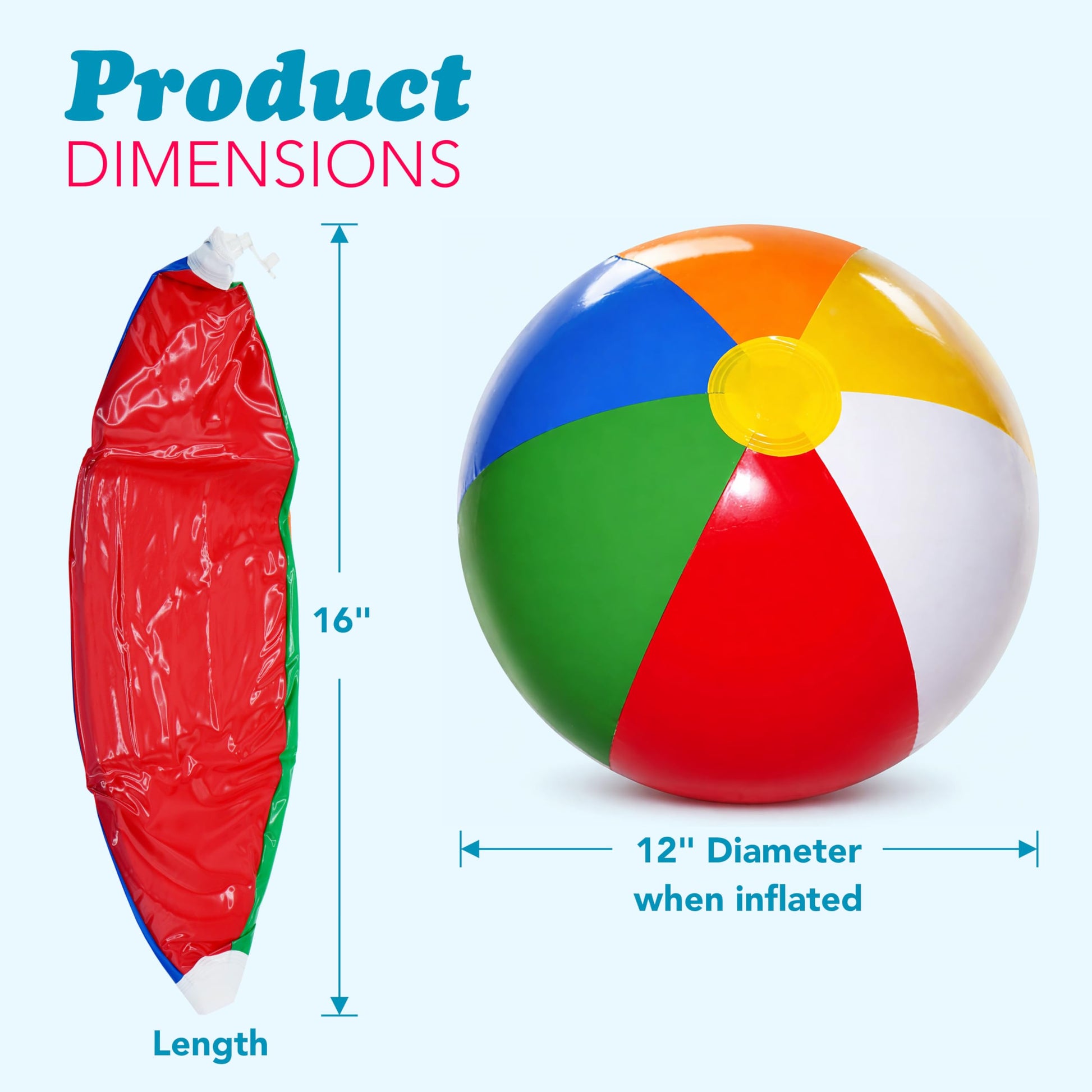 4E's Novelty 24 Pack -16 Inch Inflatable Beach Balls Bulk 24 - Birthday Pool Party Favors for Kids, Summer Goodie Bags Easter Basket Stuffers Toys