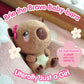 Plush Capybara Girl with Hairbow - Brie the Brave Baby-bara by PlushGoals | Crying Baby Stuffed Animal With Tears | Kawaii Style Super Soft Emotional