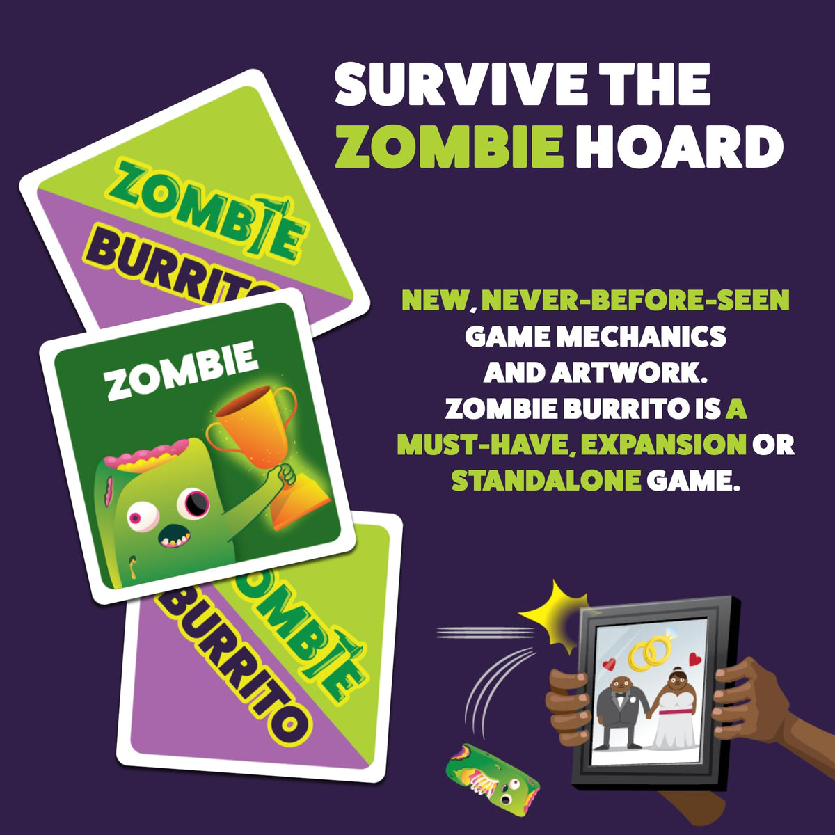 Exploding Kittens Zombie Burrito 3-6 Players, Age7+ Dodgeball Card Game