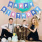 Blue Pink Happy Birthday Banner, Cute Birthday Bunting Decorations for Kids Girls Women Party Supplies