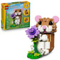 LEGO Creator 3 in 1 Cute Hamster with a Flower Building Toy for Girls & Boys, Ages 7+ - Kids Build a Hamster, Hedgehog or Eagle Animal Figure - Gift