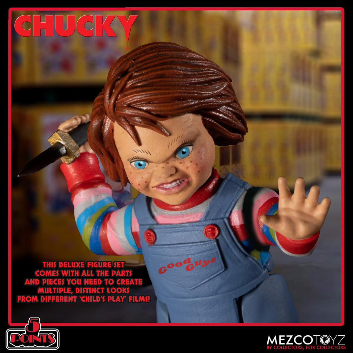 Mezco Chucky 5 Points Action Figures Deluxe Set Material: Plastic, Manufacturer