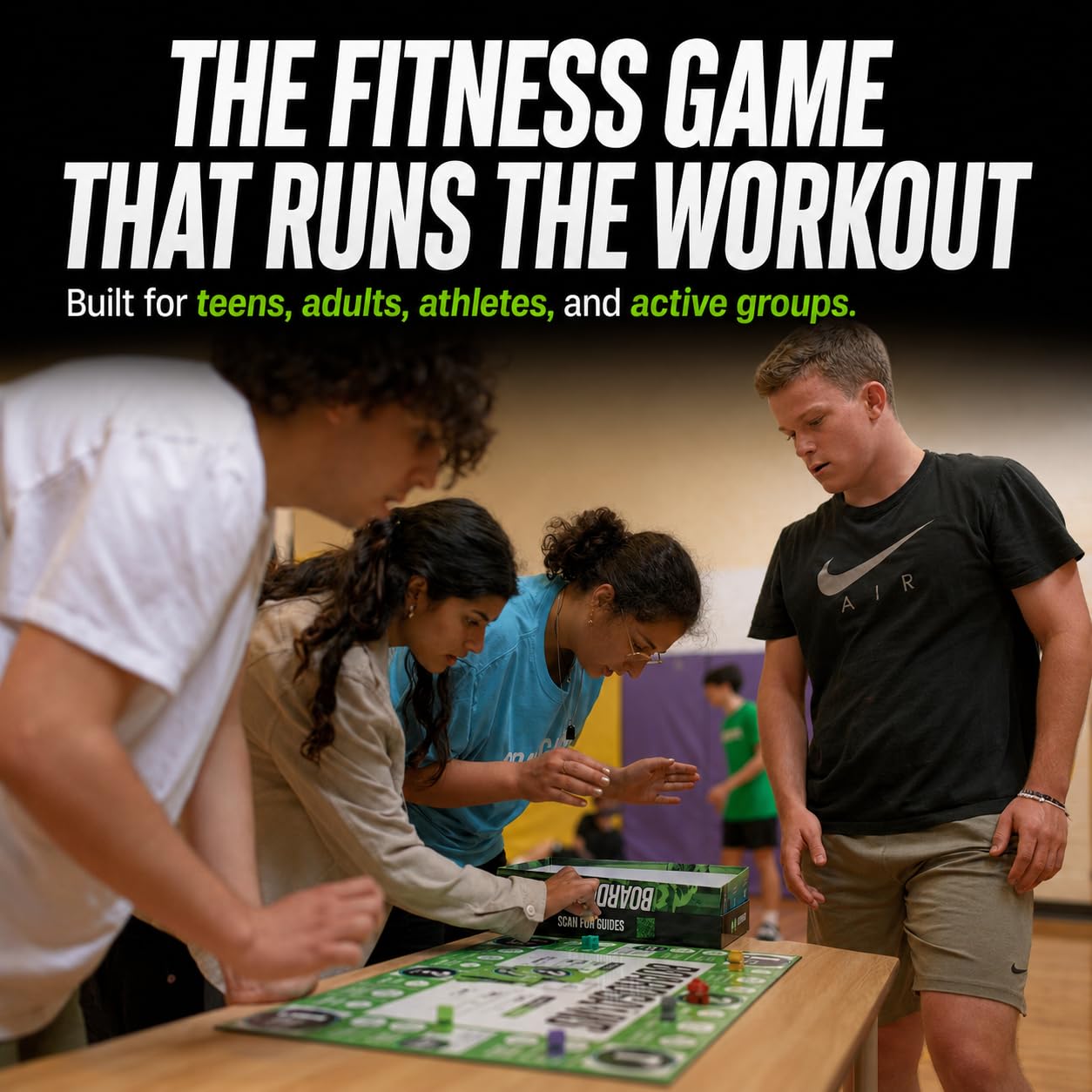 BoardGains Pro - Fitness Board Game | PE Teachers, Trainers & Parents Use for Group Workouts, Home Exercise & Physical Education | Bodyweight Cardio |