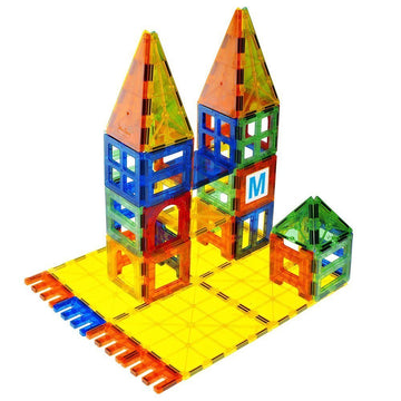 Mag Genius Magnet Tiles - Clear Magnetic 3D Building Blocks - Educational Toys, Games, Activities, Puzzles - Creativity, Motor Skills, Learning Shapes