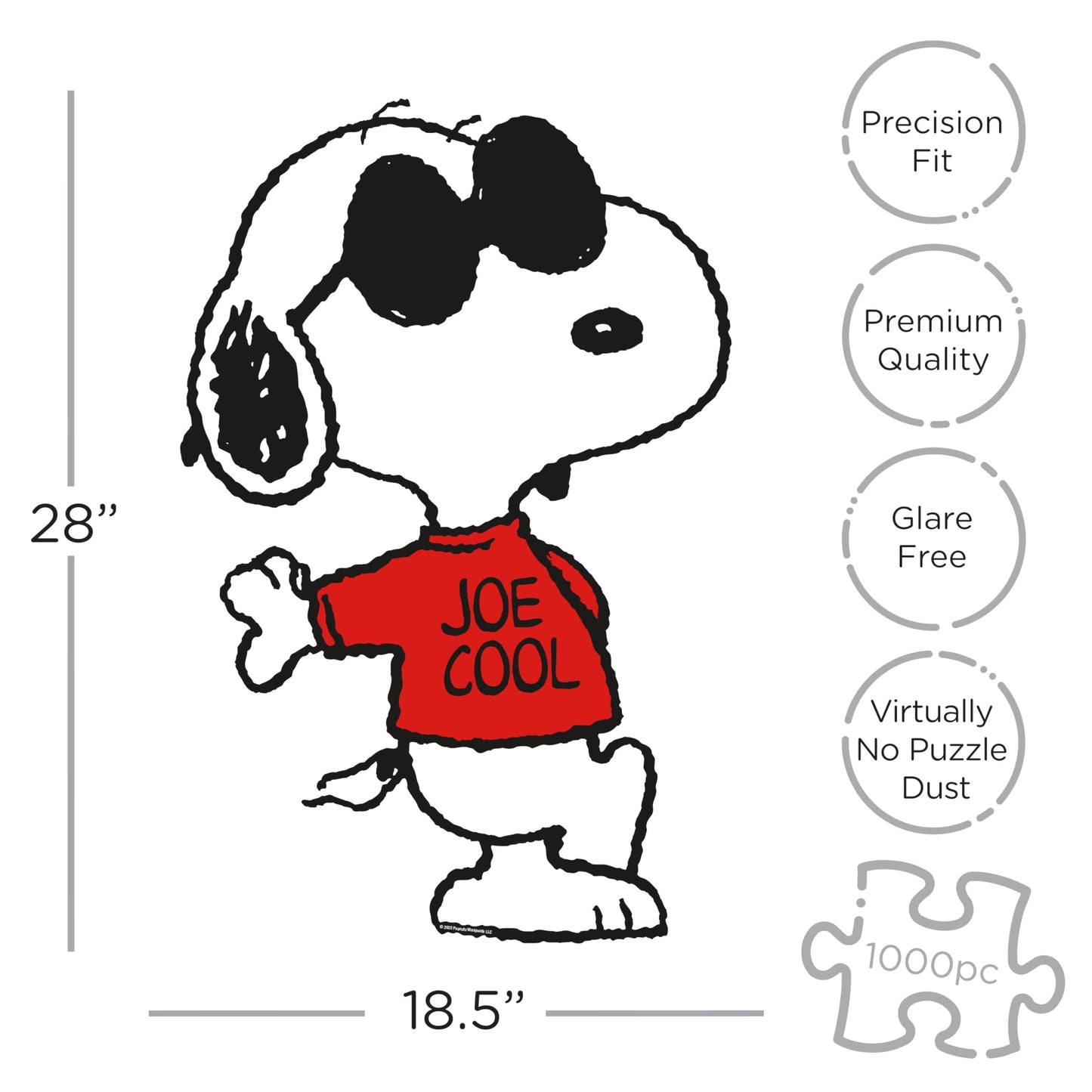 AQUARIUS Peanuts Snoopy Joe Cool Uniquely Shaped 1000 Piece Jigsaw Puzzle