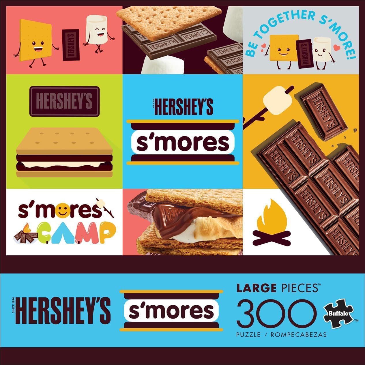 Buffalo Games - Hershey - S'Mores Collage - 300 Piece Jigsaw Puzzle for Adults -Challenging Puzzle Perfect for Game Nights - Finished Size is 21.25 x