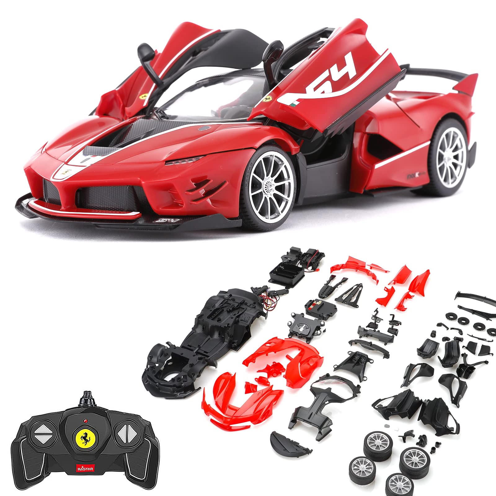 RASTAR Build Your Own RC Car Ferrari FXXK EVO Kit with Remote & DIY Decals