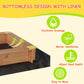 Wooden Sandbox with 2 Plastic Boxes, Outdoor Sand Box with Adjustable Canopy, Bottom Liner, Anti-Collision Design for Ages 3-8, Spacious Kids Sand Pit