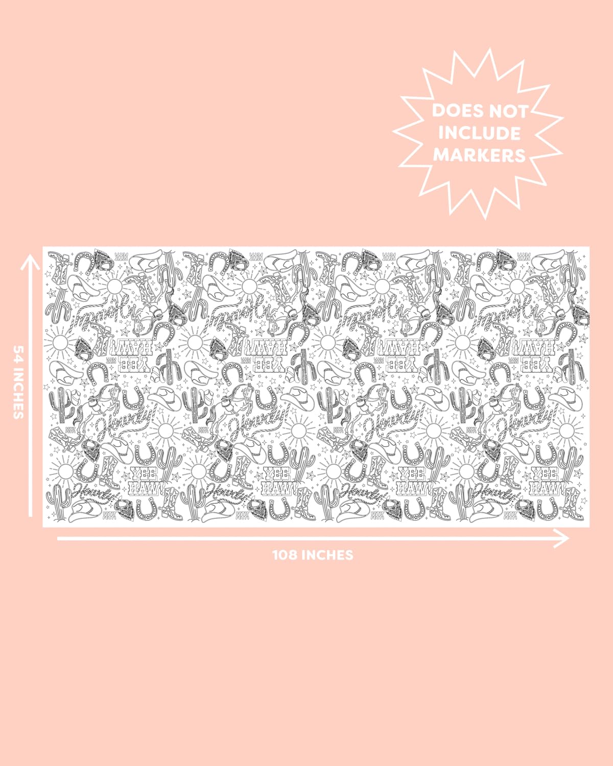 xo, Fetti Western Coloring Tablecloth | Western Party, Cowboy Birthday, Kids Activity, Disposable, Arts and Crafts, Rodeo Decor, Cowgirl