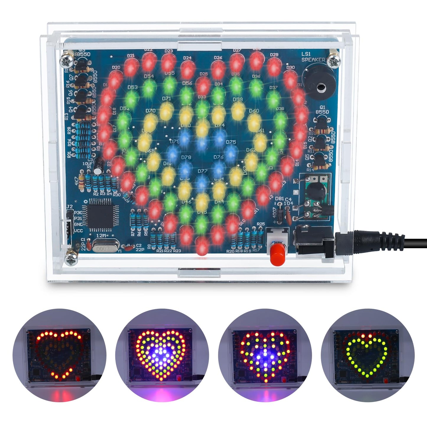 BANRIA Soldering Practice Kit, Heart-Shaped LED Light DIY Soldering Project Kit with 20 Flashing Effects, DIY Electronics Kit for Home School Training