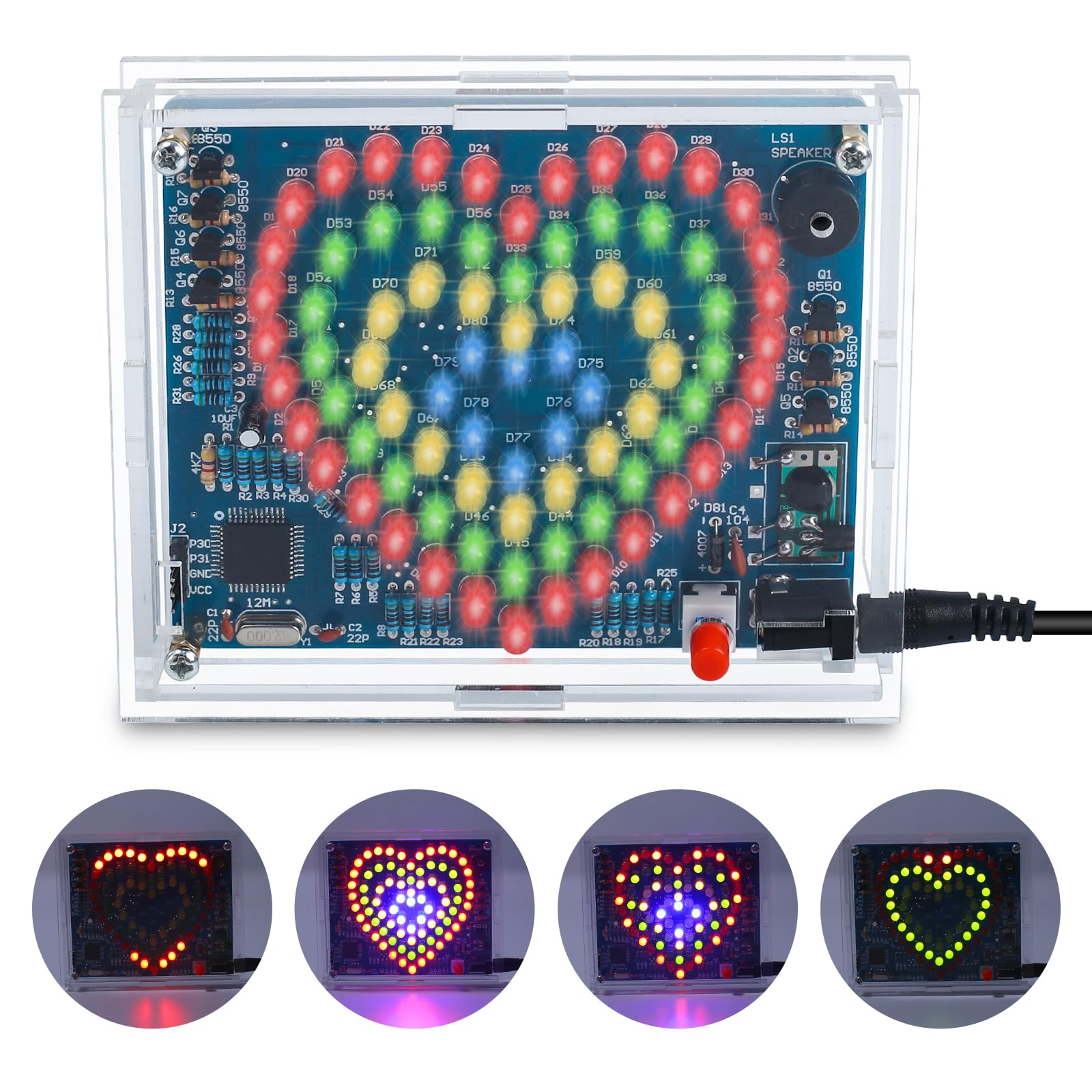 BANRIA Soldering Practice Kit, Heart-Shaped LED Light DIY Soldering Project Kit with 20 Flashing Effects, DIY Electronics Kit for Home School Training