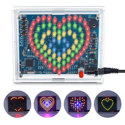 BANRIA Soldering Practice Kit, Heart-Shaped LED Light DIY Soldering Project Kit with 20 Flashing Effects, DIY Electronics Kit for Home School Training