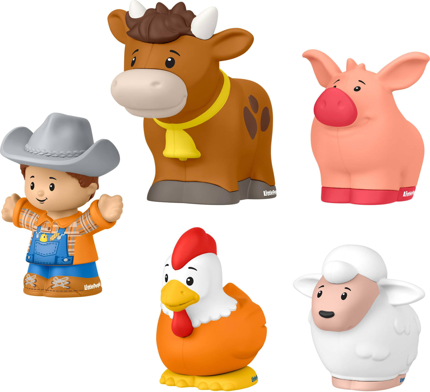 Fisher-Price Little People Farmer & Animals Figure Pack - Farm Playset with Cow, Chicken, Pig & Sheep | Toddler Friendly Pretend Play Set