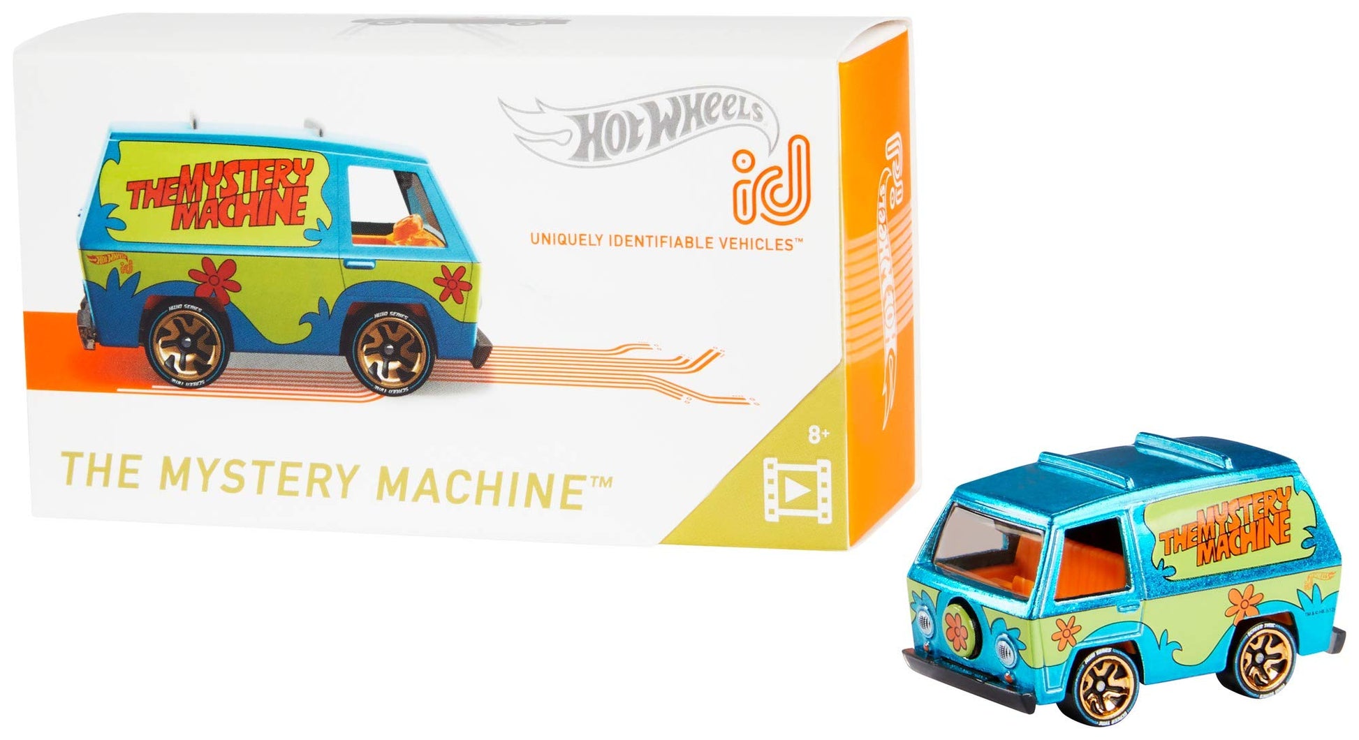 Hot Wheels id Vehicle Mystery Machine with Embedded NFC Chip, Uniquely Identifiable, 1:64 Scale, for Kids Ages 8 Years and Older
