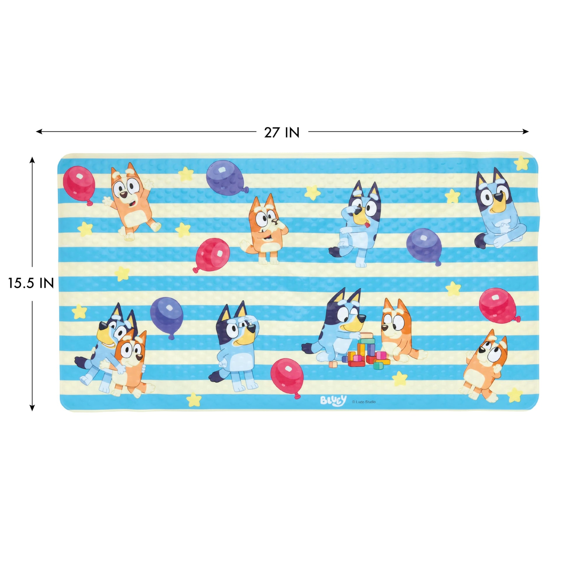 Bluey Bath Time Fun Set - Bath Finger Puppets, Vinyl Bath Mat, Step Stool