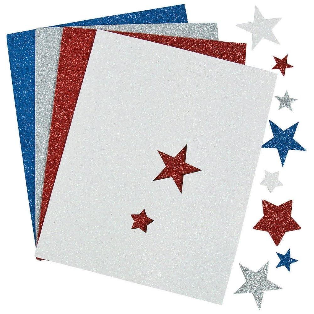 Fab Foam Adhesive Glitter Star Shapes - Crafts for Kids and Fun Home Activities