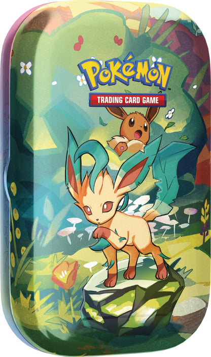 Pokémon TCG: Scarlet & Violet-Prismatic Evolutions Mini Tin - Leafeon (2 Booster Packs & 1 Coin)