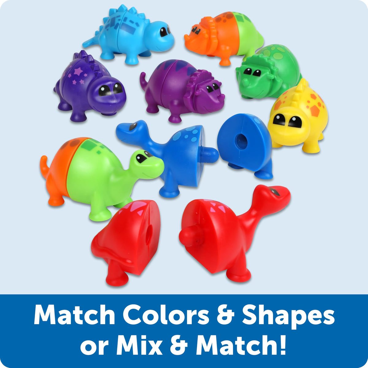 Learning Resources Snap-n-Learn Matching Dinos - Dinosaur Toys, Mini Plastic Figures, Sensory Bin, Toddler Travel Games, Shape Sorter, Preschool, Fine