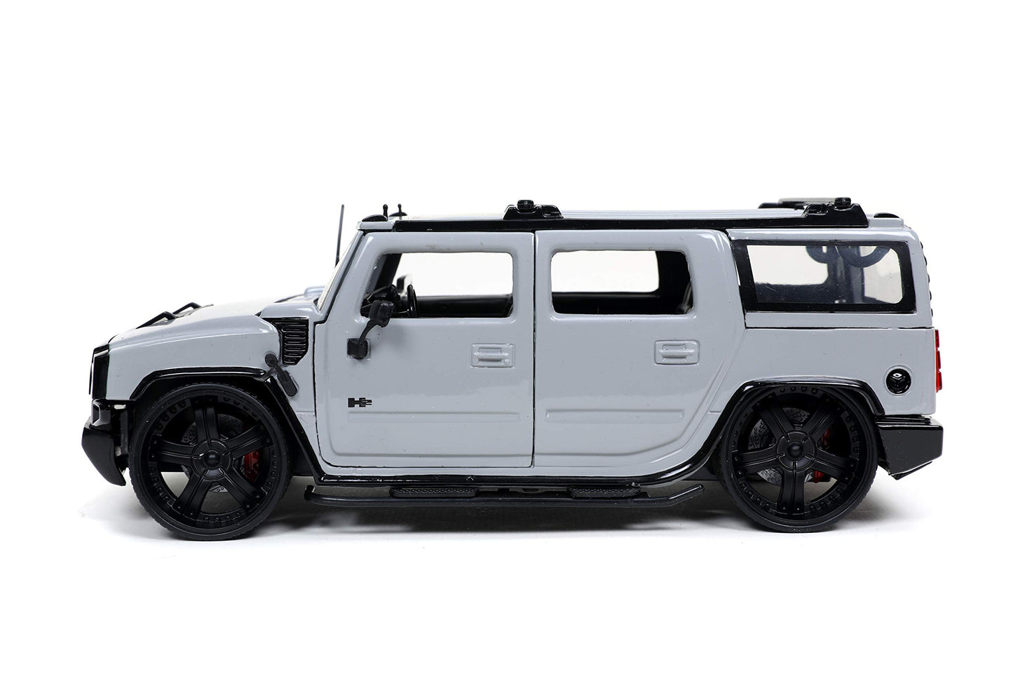 Jada Toys Just Trucks 1:24 2003 Hummer H2 with Rack Die-cast Car Grey, Toys for Kids and Adults, 32310