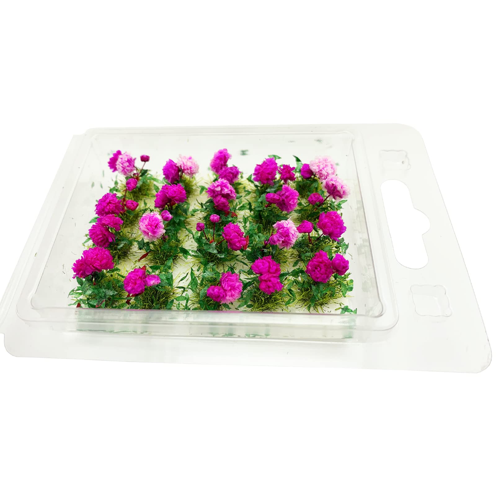 20Pcs Miniature Flower Cluster Grass Flower Tufts for Mini Dollhouse Fairy Garden Railway Simulated Static Scenery Micro Landscape Model (Rose)