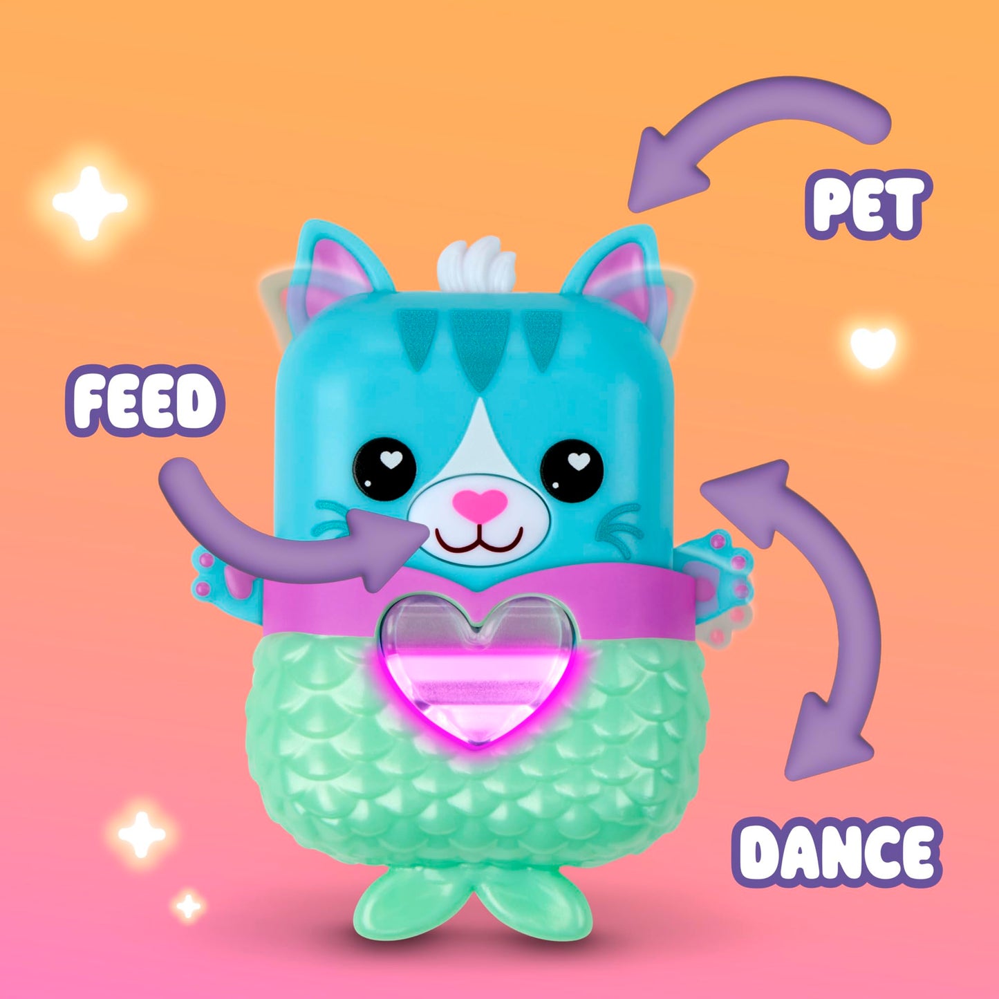 Nano-MALS Pawtricia The Blue Kitty, Electronic Pet Cat, 70+ Responses, Easter Basket Stuffers, Interactive Fidget Toys for Girls & Boys Ages 5+