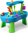 Step2 Rain Showers Splash Pond Toddler Water Table, Outdoor Kids Water Sensory Table, Ages 18+ Months, 13 Piece Water Toy Accessories, Blue & Green