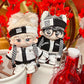 niannyyhouse 10cm Plush Doll Clothes Loose Black and White Suit Headwear Hoodie Pants Glasses Shoes Doll Dressup (Black, 10cm)