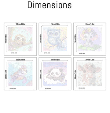 VividMeng 6 Pack Cartoon Paint by Numbers Kit for Kids Framed Canvas, Animals Paint by Number for Kids Ages 4-8-12, DIY Easy Acrylic Painting Kits