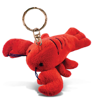 Puzzled Red Lobster Stuffed Animal Keychain Plush Charm for Bags - 4 Inches