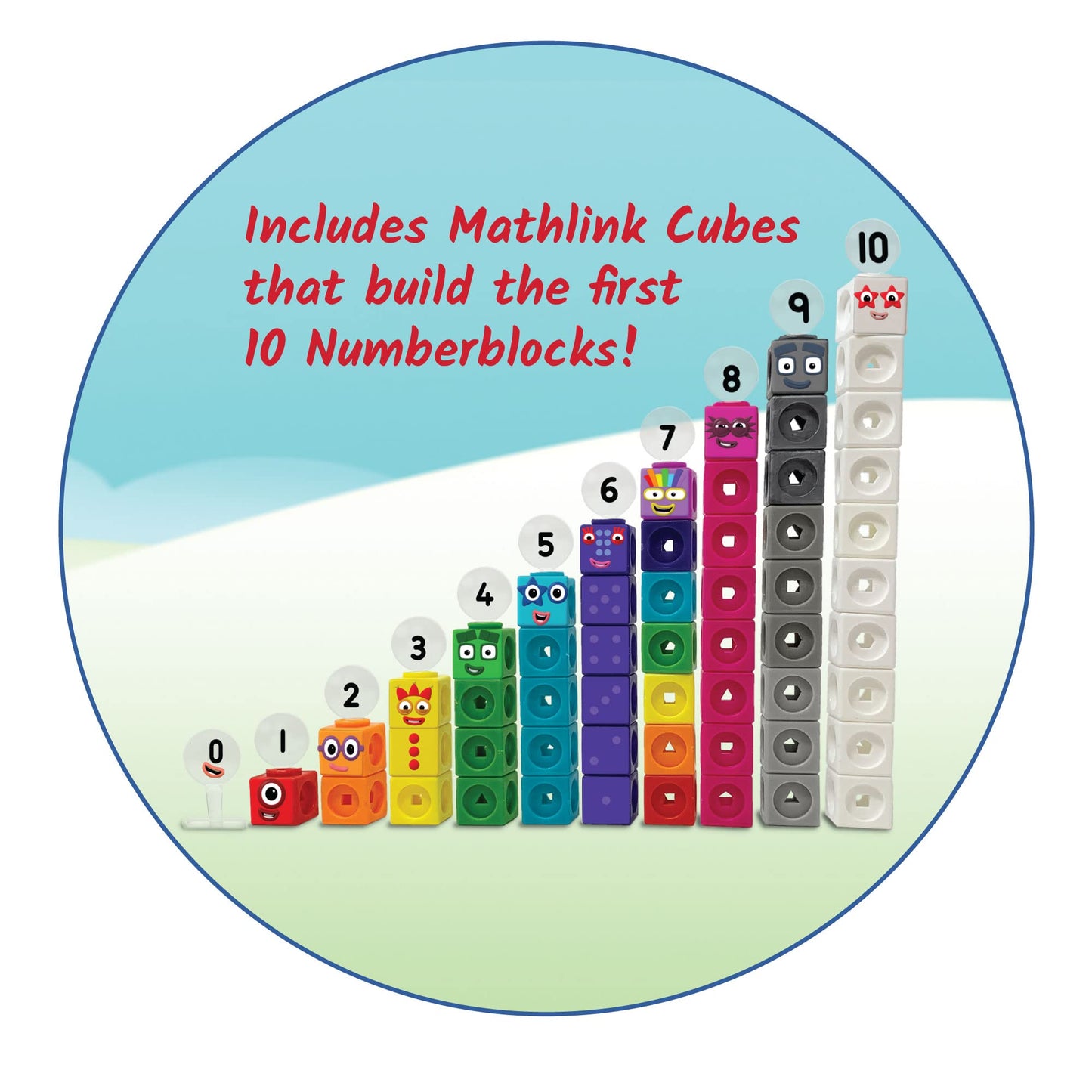 hand2mind MathLink Cubes Numberblocks 1-10 Activity Set, 30 Preschool Learning Activities, Counting Blocks, Linking Cubes, Educational Toys for Kids