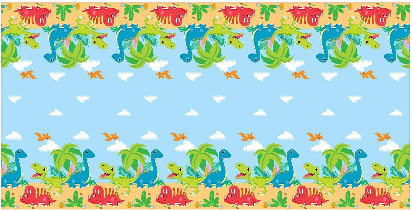 Oojami 4 Pack Dinosaur Tablecloths for Birthday Party, 54 x 108 Inch Plastic Table Covers, Dinosaur Party Decorations, Leak-Proof Kids Dino Table