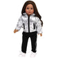 Sophia's 18" Doll Silver Metallic Jacket, Black Side Stripe Joggers, Knit Hat & Sneakers