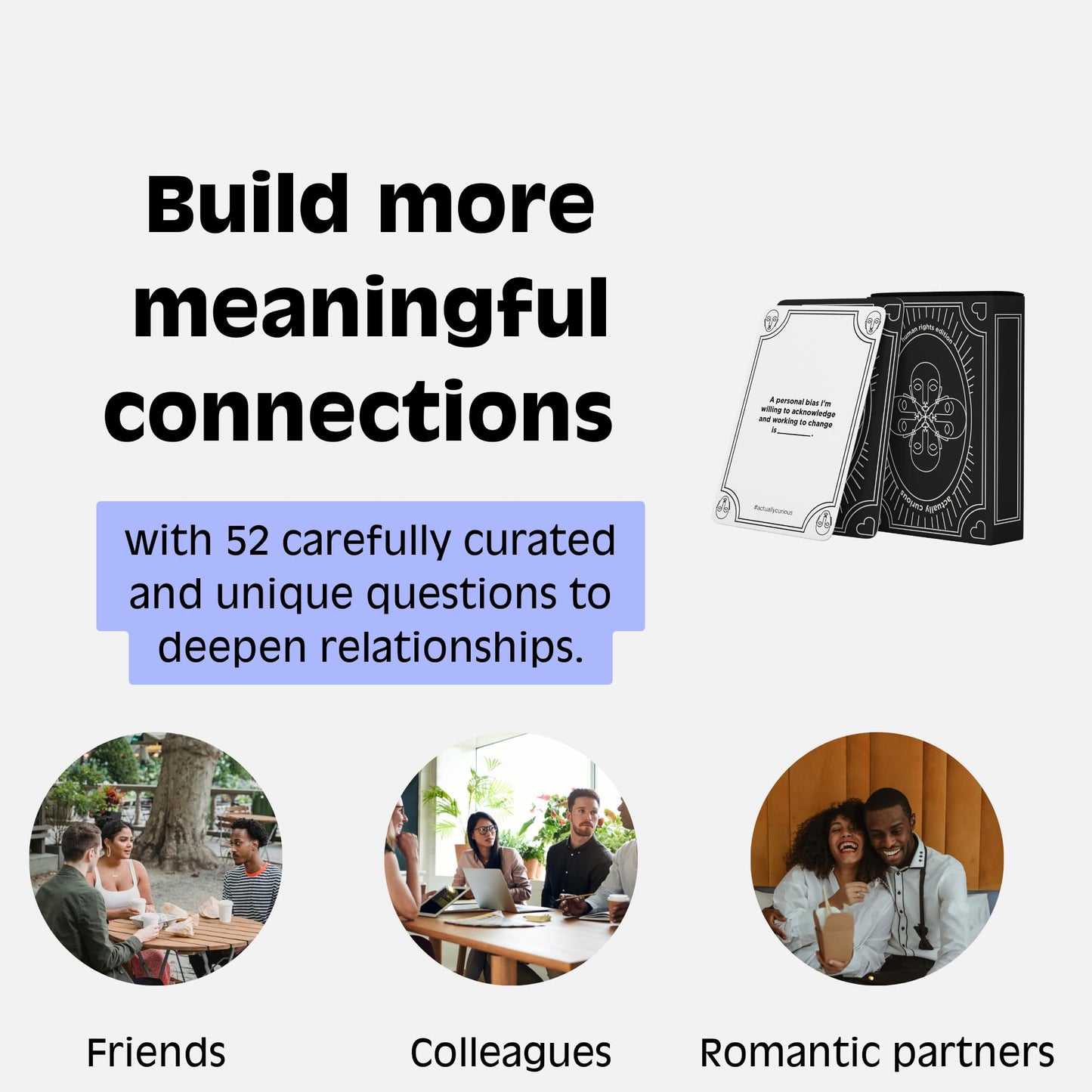 Actually Curious Human Rights Edition - Human Rights Conversation Cards, Social Justice Card Game, 52 Deep Conversation Questions & Discussion Prompts