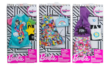 Barbie Fashion Powerpuff Girls Character Fashion Set 3 Inspired Outfits & Accessories for Barbie Dolls, Ages 3+ (Bundle of 3)
