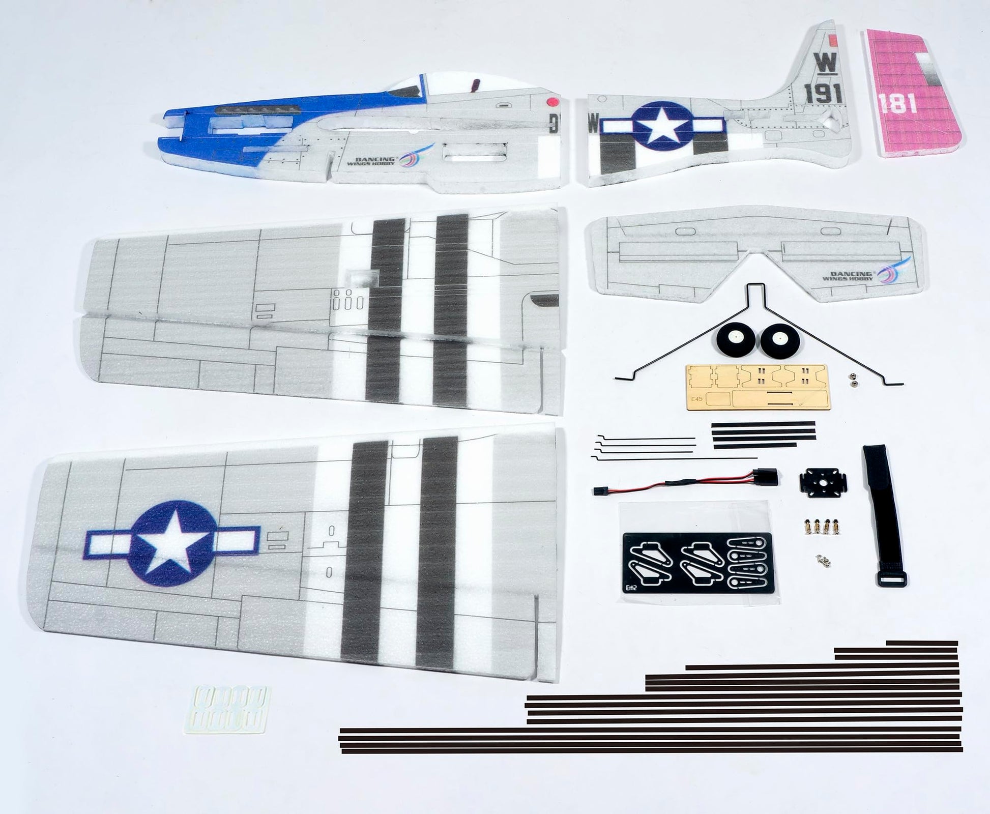 DW Hobby Remote Control 3D EPP Sports 1.0M Airplane P-51 Fighter for Adults Need to Assemble (E4501)
