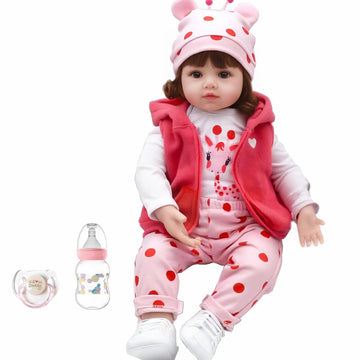 CHAREX Realistic Baby Doll - Reborn Baby Dolls Girl 18 inch Lifelike Newborn Baby Real Life Baby Dolls Reborn Toddler with Full Set Accessories